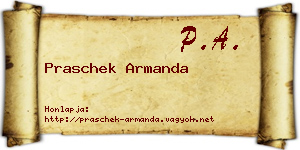 Praschek Armanda névjegykártya